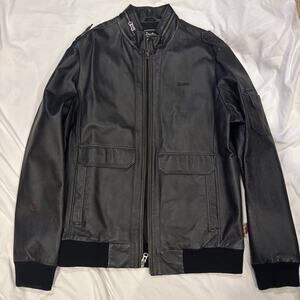 Electric Visual Evolution Leather Jacket Coat Black Men's Size XL Bomber